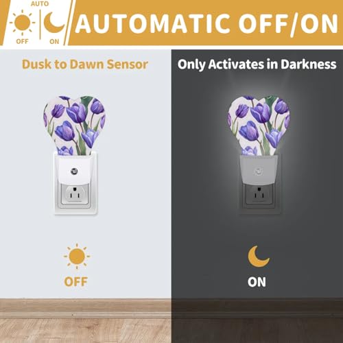 Lámpara de noche LED con sensor de luz 2 unidades miniatura 3