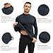 MEETYOO Thermal Compression Shirts for Men Long Sleeve Running Undershirt Fashion Mock Turtleneck T-Shirts Base Layer for Winter Cold Weather Navy Blue