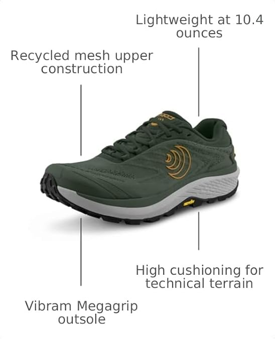 Topo Athletic Men's Pursuit 2 Running Shoes - Lightweight 0MM Drop Laced Shes, Athletic Shoes for Trail Running
