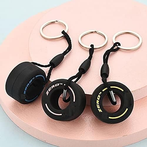 Rubber Tyre Wheel Keychain For Bike Car Home Office Pack of 3 Multicolor-image-17