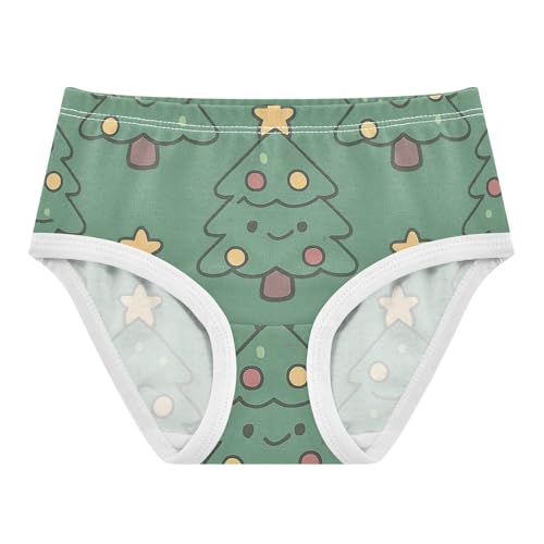 Girls' Underwear for Daily Wear Organic Underwear for Kid Christmas Tree Pattern in Sizes 2T,3T, 4T, 5T, 6Y and 8Y