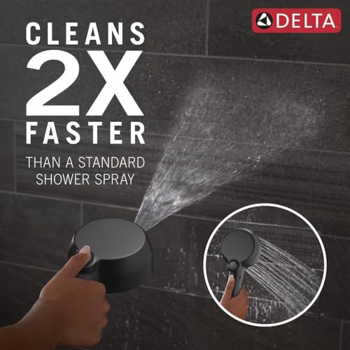Image of Delta 5-Setting In2ition 2-in-1 Dual Shower Head with Handheld High Pressure ProClean Spray, Matte Black Detachable Shower Head with Hose, 1.75 GPM Flow Rate, Matte Black 75548BL
