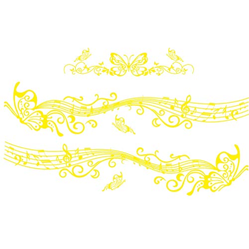 Bininbox 1 Set Car Auto Body Sticker Butterfly Self-Adhesive Side Truck Vinyl Graphics Decals (Yellow) #TOP5