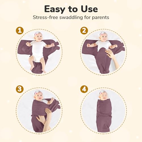 Image of Mama Cheetah Baby Swaddle Sack, Organic Cotton Swaddle Blanket, Adjustable Swaddling Sleep Sacks, Easy Swaddles for Boy Girl 3-6 Months, Baby Essentials, 4-Pack