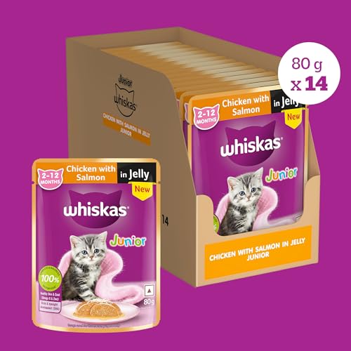 Whiskas-Junior-Kitten-2-12-Months-Wet-Cat-Food-Chicken-with-Salmon-in-Jelly-80-g-x-14-Hydrating-Food-Made-with-Real-Fish-100-Complete-Balanced-Nutrition-for-Kittens