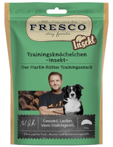 Fresco Martin Rütter Trainingsknöchelchen Insekt | 3er Pack | 3 x 150 g | Natürlicher Monoproteinsnack aus der Larve von Hermetia | Leckerer Snack für Hunde…