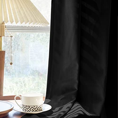 Collact Velvet Curtains 96 Inches Long Blackout Curtains For Living Room Window Treatments Black Out Curtainsthermal Insulated Curtains Super Soft Luxury Drapes For Bedroom Rod Pocket 2 Panels Black #TOP6