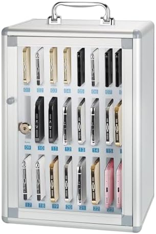 24/36 Slot Metal Safe Deposit Box - Portable Employee Locker with Key & Carry Handle for School, Office, Gym, Classroom Storage Solutions
