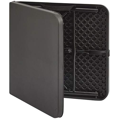 40" Plastic Adjustable Height Fold-In-Half Folding Table, Rich Black #TOP1