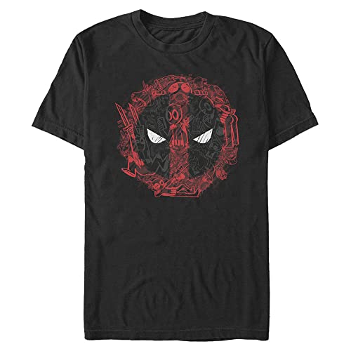 T-Shirt Deadpool Marvel Symbole Homme en Coton Anti-Déformation et Confortable
