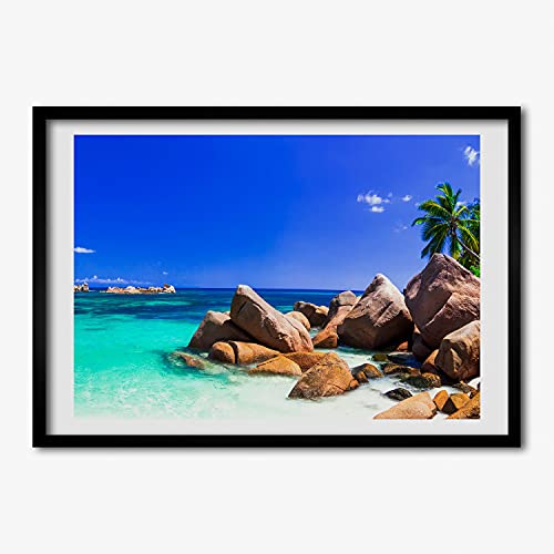 Cadre photo 70x50 cm Tulup en bois MDF protégeant idéalement votre affiche de plage