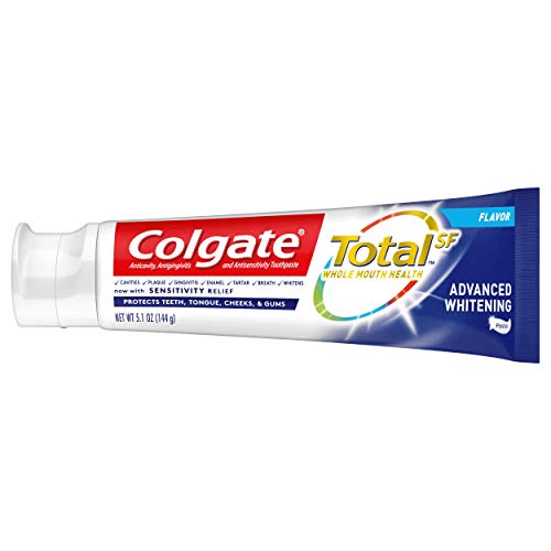 Colgate Colgate Total Advanced Whitening Toothpaste With Fluoride, Multi Benefit Toothpaste With Sensitivity Relief And Cavity Protection - 5.1 Ounce (2 Pack), 5.1 Ounce (Pack Of 2), 10.2 Ounce #TOP6