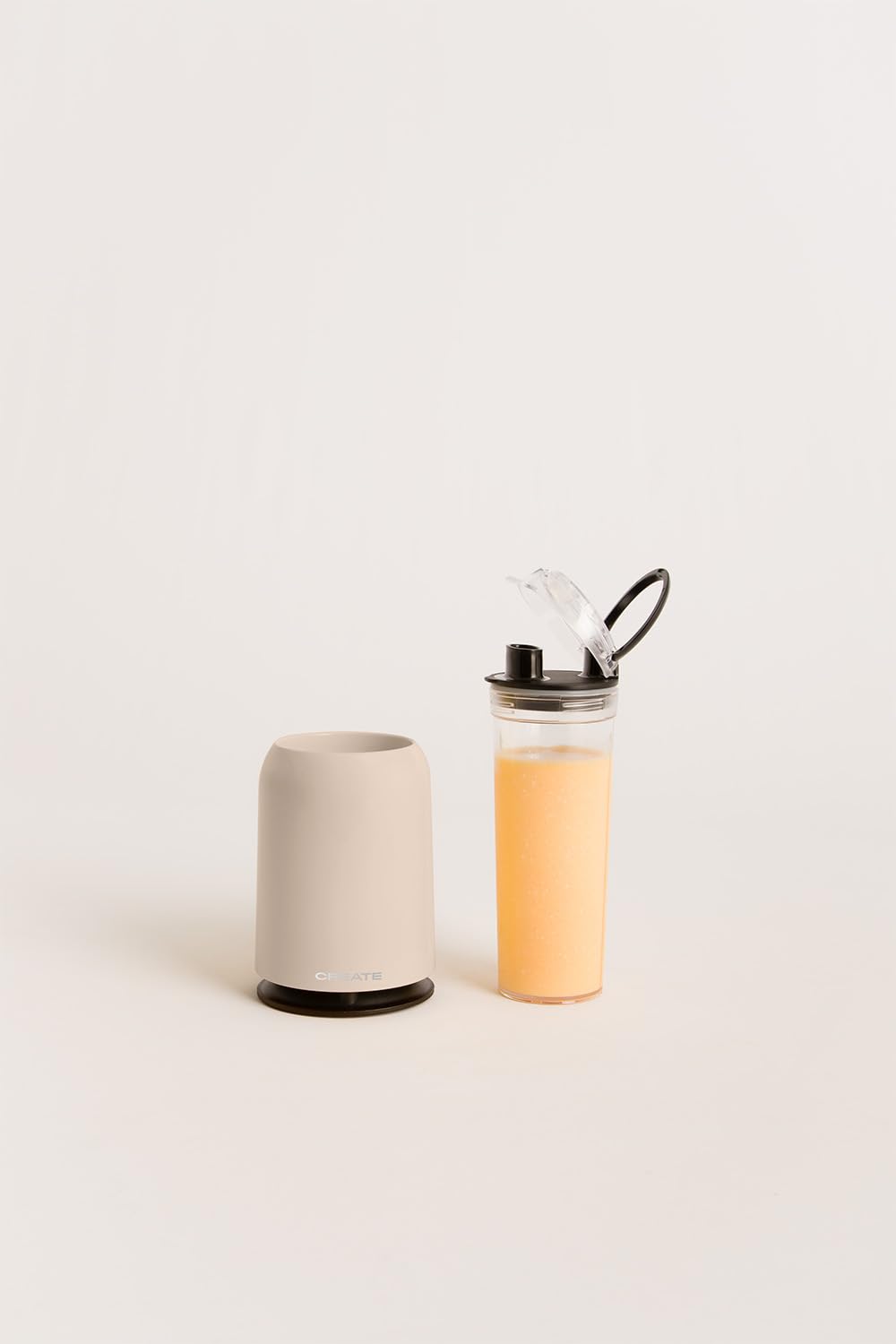 CREATE/MOI STUDIO/Blender avec verre amovible Sable/Mixeur pour smoothies et milk-shakes, 400 ml en verre, usage unique, sans BPA, portable, lames en acier inoxydable, 230W