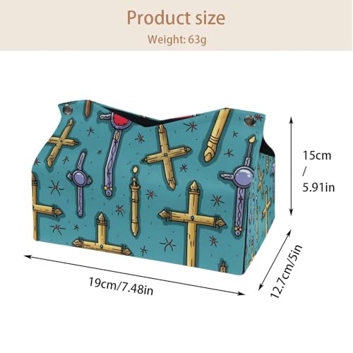 Boîte à mouchoirs Croix de Pâques en cuir pour maison et commode - 5