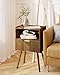 JOONEE Nightstand,Modern Bedside Table with Storage Drawer and Open Wood Shelf, for Living Room, Bedroom and Small Spaces, Accent Night Stand with Solid Wood Legs, Easy Assembly,Walnut Brown