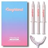 Laughland Super Strength Teeth Whitening Kit, Phone-Powered LED Mouthpiece & 3 Whitening Gel Syringes, 11% Hydrogen Peroxide, Glycerin, Aloe Vera & Mint, at Home Dental Care, 6+ Treatments