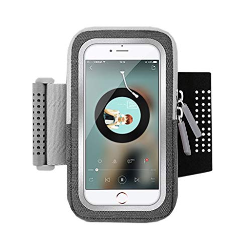Preisvergleich Produktbild ZHAO YELONG Im Freien Die Mann-Frauen-Sweatproof-Handy-Beutel-T... Screen Sport-Armbinde-Karten-Taschen-Bewegung Geführte Laufende Armband Laufen (Farbe : Gray, größe : L)