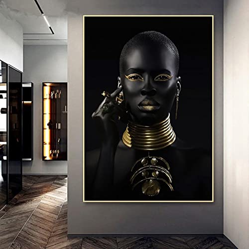 Art Peinture Décor Peinture Femmes Noires pour Réveiller un Mur Blanc