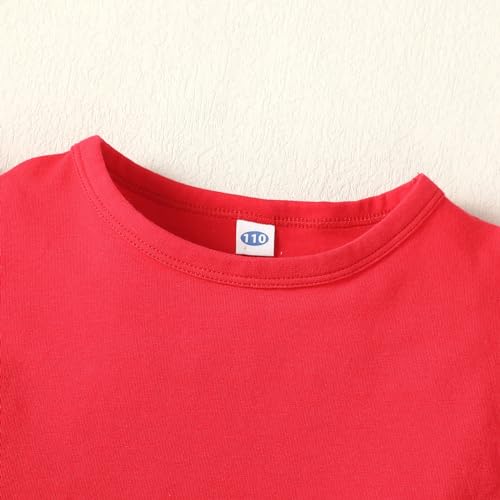 Image of Magic Park 1-14Y Toddler Ruffle T Shirt Girls Solid Color Blouse Kids Girl Short Long Sleeve Tops Casual Tee
