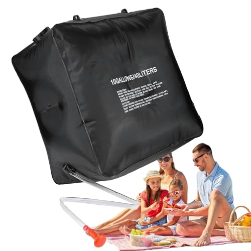 Sac de douche de camping de grande capacité doté d'un système de chauffage solaire passif