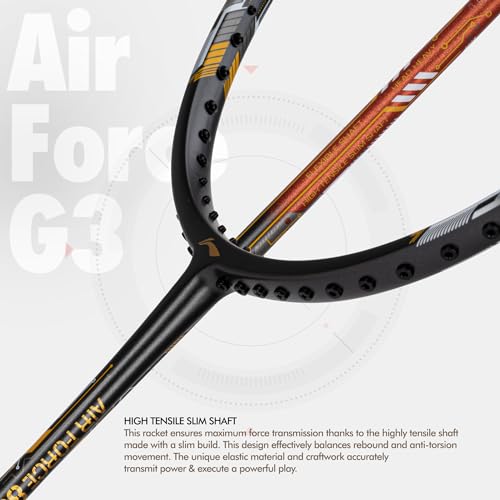 Image of Li-Ning Air Force G3 Badminton Racket with Full Cover | Max Tension : ≤30 lbs | Superlight Technology | Aerotec Beam | Dynamic Frame