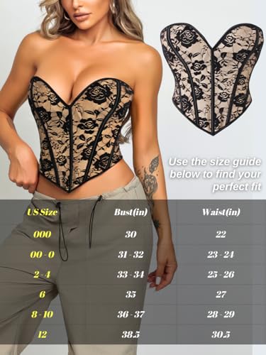 Image of ChiaoLezhee Heart Corset Top For Women, Sexy Concert Outfits Going Out, Strapless Crop Top, Overbust Bustier