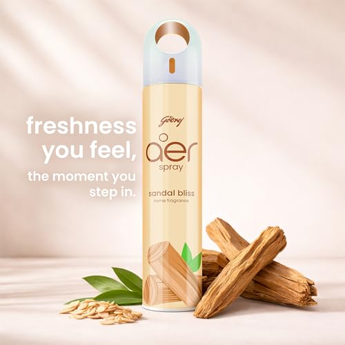 Image of Godrej aer Spray | Room Freshener for Home & Office - Sandal Bliss (180 ml) | Long-Lasting Fragrance