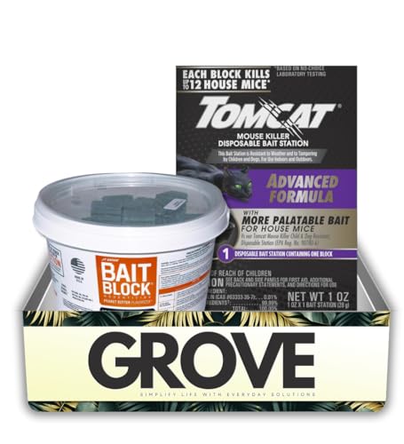 JT Toxic Peanut Butter-Flavored Rodenticide Bait Blocks for Mouse and Rats 4 lb– Bundle with Tomcat Advanced Formula Bait Blocks for Mice – Gift Set (2 Items)
