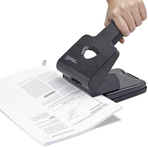 Rapesco 1631 Germ-Savvy Antibacterial: HD865-P Heavy Duty 2-Hole Punch  Black