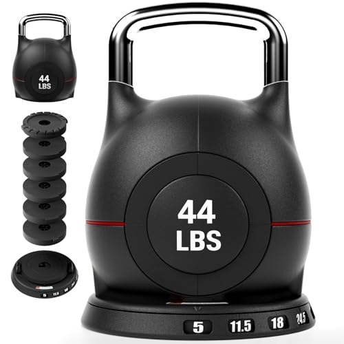 LIFERUN Adjustable Kettlebell Set with 7 Weight Levels Choose 22.5 lb or 44 lb Quick-Change Weight Dial & Safety Lock Space-Saving Design Full-Body Workout & Cross-Training