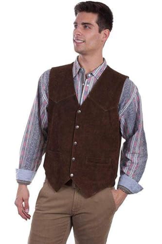 Image of Scully Saddle Tan Soft Touch Lambskin Western All Leather Vest 507