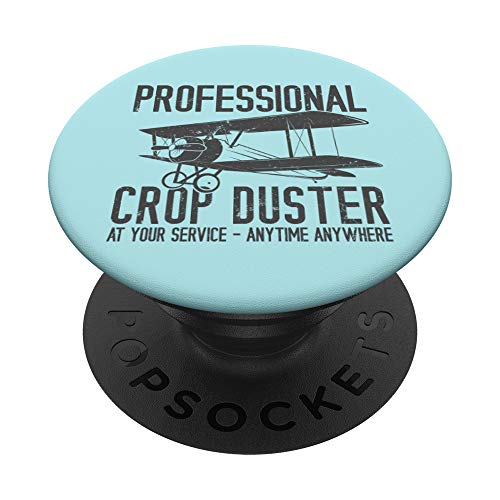 Funny Professional Crop Duster Fart Joke Gift PopSockets PopGrip - Support et Grip pour Smartphone/Tablette avec un Top Interchangeable