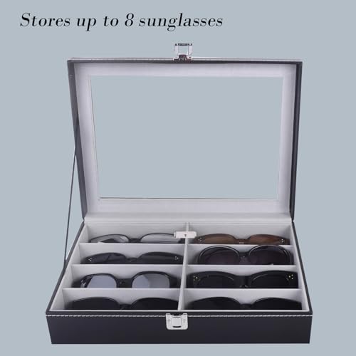 Image of AUTOARK Leather 8 Piece Eyeglasses Storage and Sunglass Glasses Display Case Organizer