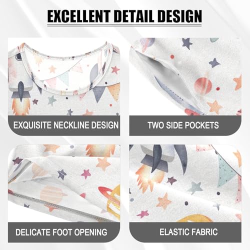 CHIFIGNO Pink Octopus Unisex Snug-Fit Short Sleeve Soft 2 Piece Pajama Set with Pocket 5-14Y3