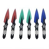 6' Target Master 6 PC Lightning Bolt Fixed Blade Knife Set w/Sheath for Collection, Gift, Daily Use