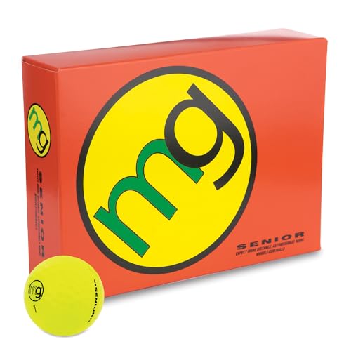 MG Golf Balls Senior Longest with Speed, Distance, & Maximum Enjoyment (1-Dozen) Choose from Classic White or Optic Yellow
