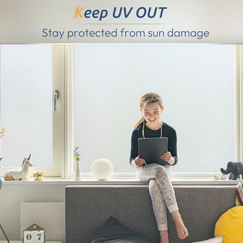 image for rabbitgoo Window Privacy Film, Frosted Glass Window Clings, Static Cli