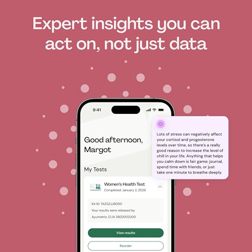Image of Everlywell At-Home Women's Health Collection Kit, Measures 10 Biomarkers for Hormonal Wellness, including Cortisol, Progesterone & TSH - CLIA-Certified Lab Results Within Days - for Women Ages 18 Plus