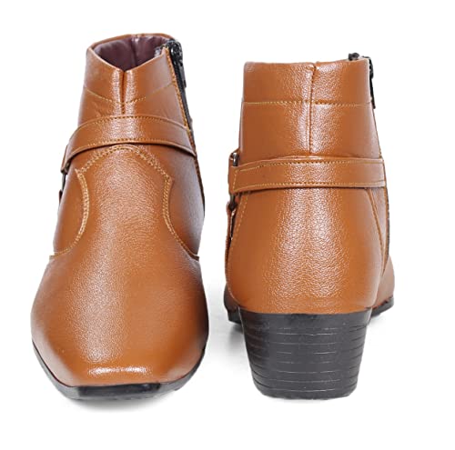Image of BXXY Men's 2 Inch Heel Height Increasing Formal Ring Buckle Zipper Boots