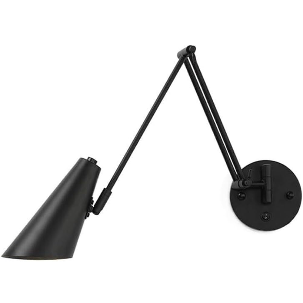 Lampe murale industrielle bras télescopique vintage réglable pour bureau