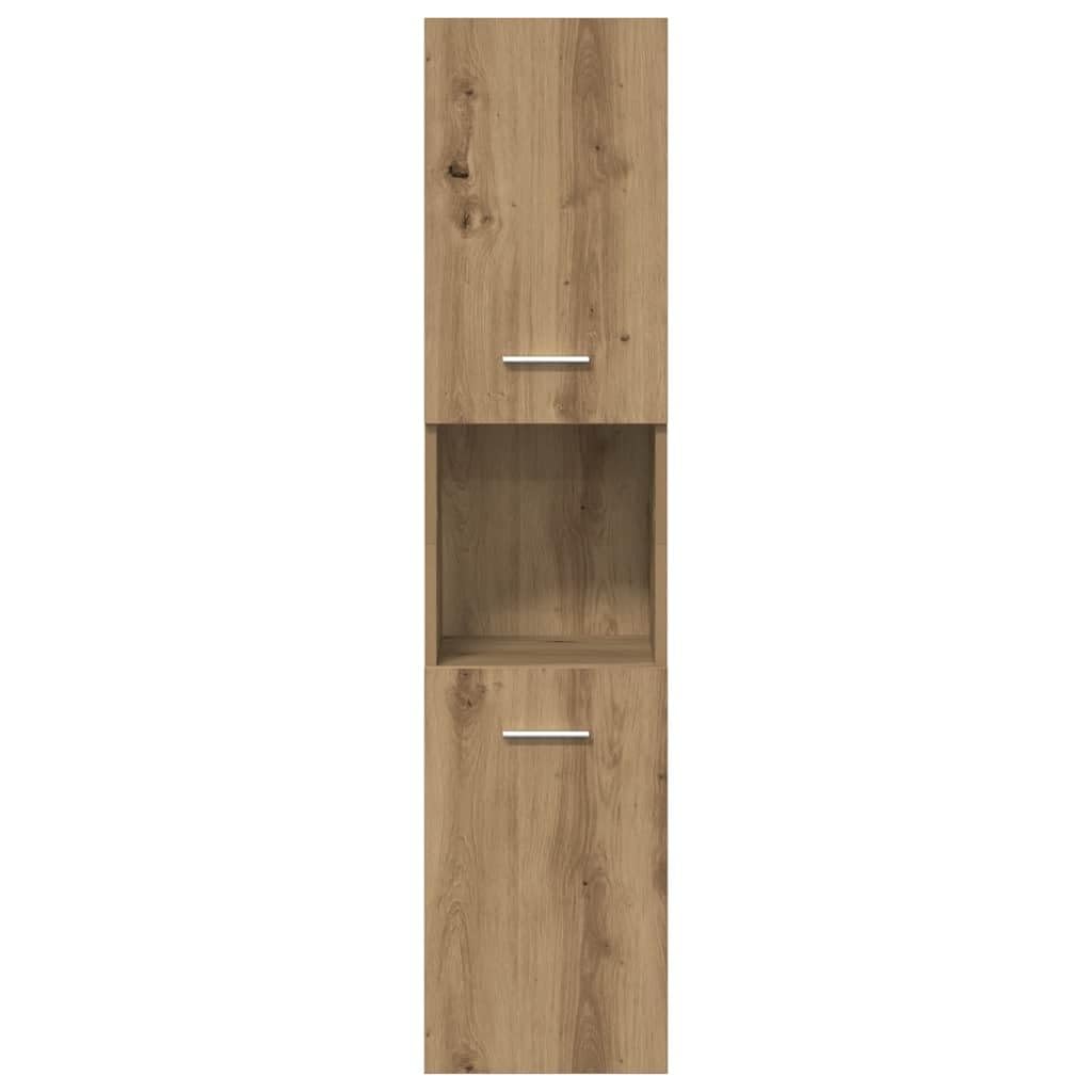 Lot de 4 meubles de salle de bain en chêne Artisan avec miroir