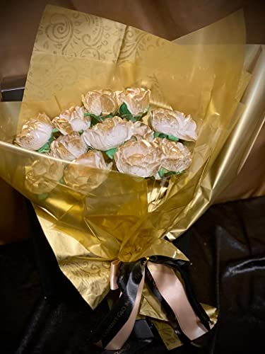 Cesta de Presente G&O Bouquet de Rosas com Chocolate Namorados Presente Amor Chocolate