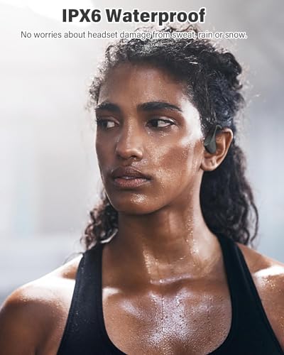 SANOTO Knochenschall Kopfhörer Bluetooth, Open Ear Kopfhörer Bluetooth 5.3, IPX6 wasserdichte Schweißfeste Knochenschall Kopfhörer,Bone Conduction Headphones zum Joggen, Radfahren – Bild 6