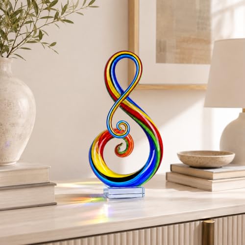 Escultura de Cristal Murano Multicolor Nota Musical miniatura 2