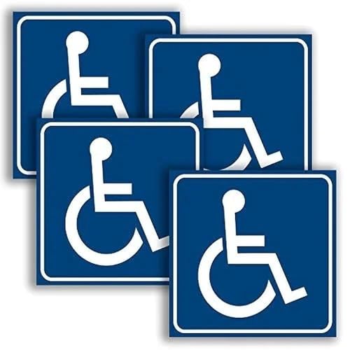 4Pack 6in Autocollant Voiture Handicap Accessible – Sticker de Stationnement pour Personnes à Mobilité Réduite – Vinyle Durable & Imperméable