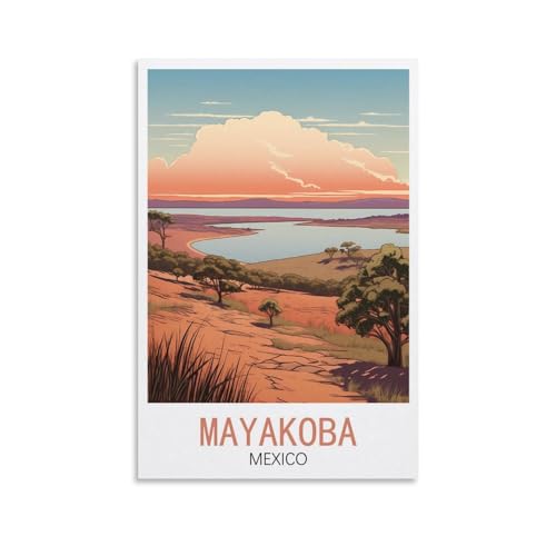 Poster vintage de voyage Mexique 50x75cm grand format pour décoration murale chambre