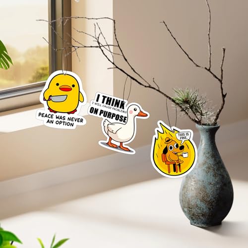 Image of 10Pcs Funny Car Air Freshener Hanging Decor Cute Accessories for Auto Interior, Funny Mirror Decor Hanging Cars Freshener Interior Gift for Men Women