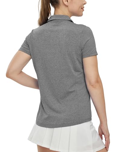 Image of BGOWATU Women's Short Sleeve Golf Tennis Polo Shirts V Neck Collared Workout Tops UV Protection Dry Fit