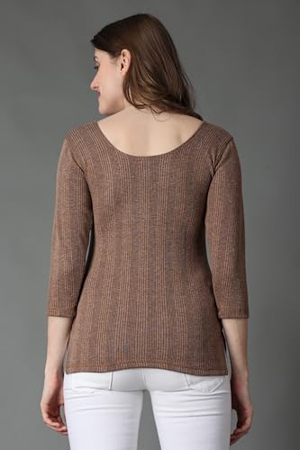 Wearslim® Women's Winter Warmer Thermal Vest 3/4 Sleeves Ultra Soft Scoop Neck Winter Inner Wear Top Johns Underwear