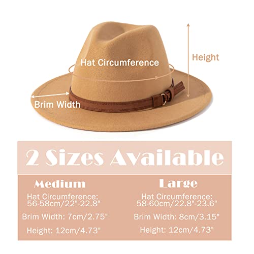 Image of Lisianthus Men & Women Vintage Wide Brim Fedora Hat | Classic Belt Buckle Decor, Adjustable Drawstring, Inner Breathable Sweatband, Timeless Style, Ideal for Travel & Daily